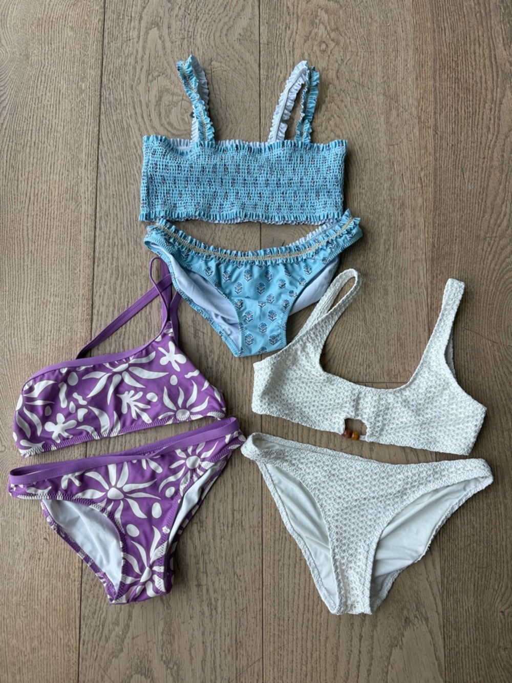 Zara Kids Swim Bikinis - Light Blue, Purple, White